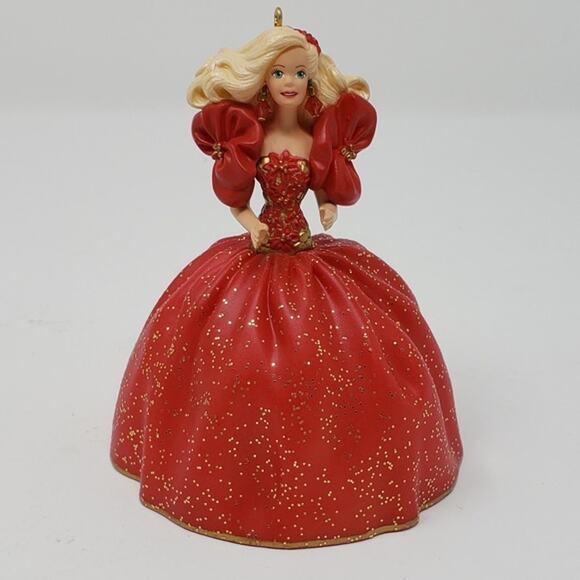 1993 Hallmark Holiday Barbie Red Dress #1 Christmas Tree Holiday Ornament - Picture 3 of 4